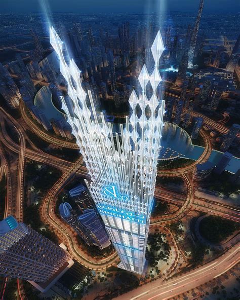 diamond spires crown the world’s tallest residential tower in dubai