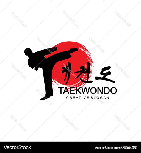 Taekwondo logo fight design Royalty Free Vector Image