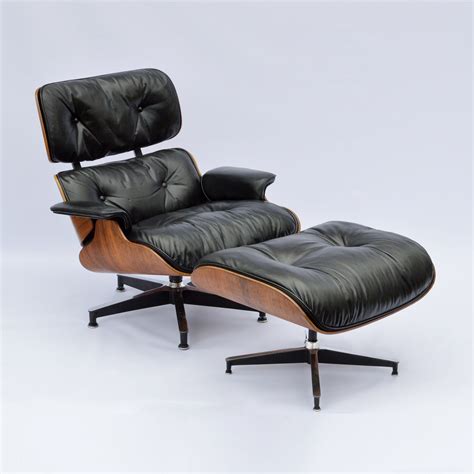 2nd Generation Eames Lounge Chair + Ottoman with new down inlays | #92247