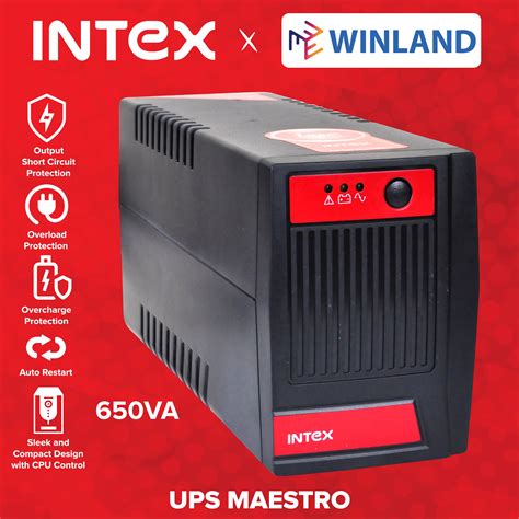 NEW! INTEX Maestro 650VA - 390W Uninterruptible Power Supply UPS with AVR Power Supply Back Up ...