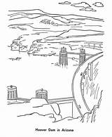 USA Printables Hoover Dam coloring pages  Lake Meade National sketch template