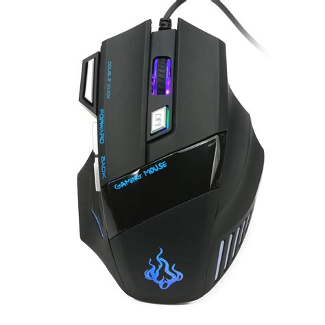 7 Buttons 5500 DPI Wired Gaming Mouse LED Optical Game Mice For PC ...