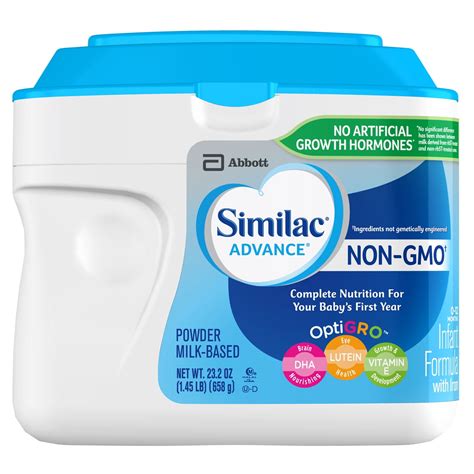 Similac Advance NON-GMO Infant Formula with Iron, Powder, 1.45 lb (Pack ...