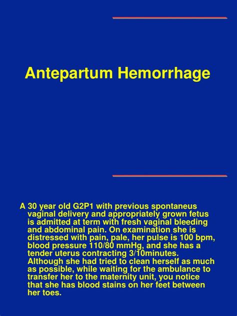 Antepartum Hemorrhage | Childbirth | Fetus