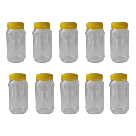 10x 1Kg Plastic Honey Jars + Lids - Round Clear Food Grade Packaging Containers | BIG W