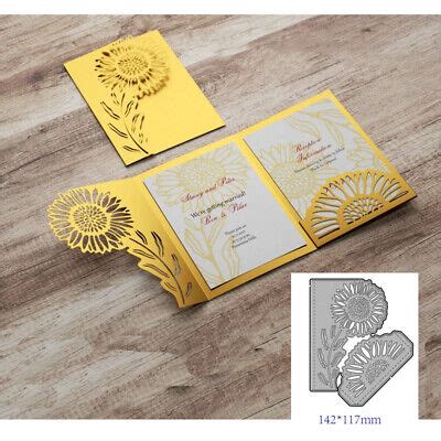 Sunflower Greeting Card Metal Cutting Dies Scrapbooking Cards Embossing ...