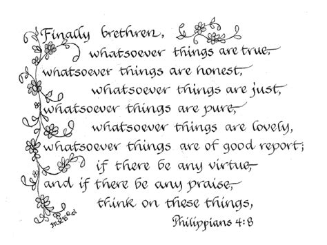 Calligraphy: Philippians 4:8