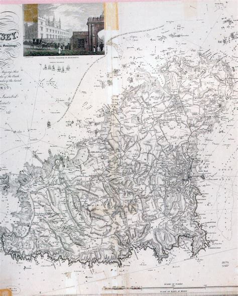 Large detailed old map of Guernsey with roads, cities and relief - 1835 | Guernsey | Europe ...