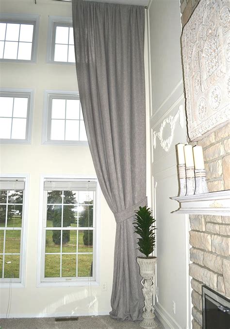 Buy Ikiriska Extra Long Luxury Gray Linen Curtain Custom Made 16 17 18 ...