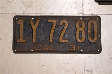 Original 1931 California Yellow & Black License Single Plate CA Vintage 1Y 72 80 | eBay | The ...