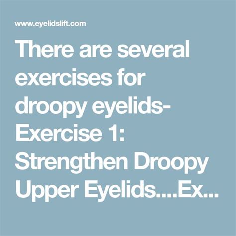 11 Ultimate Eye Exercises For Droopy Eyelids To Look Younger Even At 50 | Droopy eyelids, Eye ...