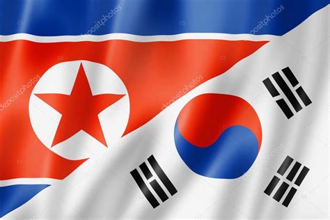 vlag van Noord-korea en Zuid-korea — Stockfoto © daboost #24216405