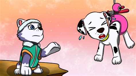 Paw Patrol Marshall x Everest Sad Moment by biuchoco on DeviantArt