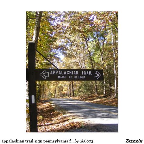 appalachian trail sign pennsylvania fall postcard | Zazzle.com in 2021 | Appalachian trail ...