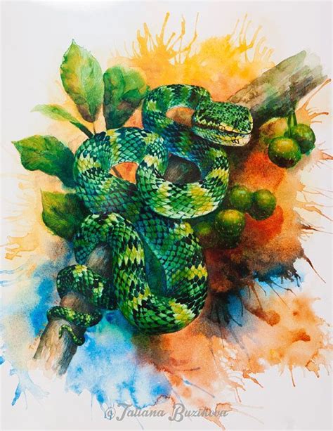 Custom REPTILE / SNAKE Portrait original watercolour by LinkedArts - | Snake portrait, Original ...