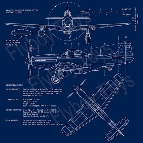 Airplane Blueprint Design - AIREFIP51-BP – Flyboy Toys