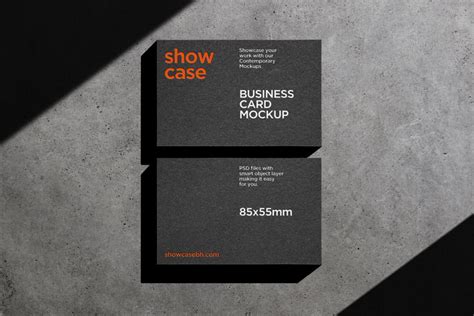 Black embossed Business Card Mockup - Mockup World