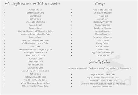 Sugar Coated Bakery menu in Dracut, Massachusetts, USA