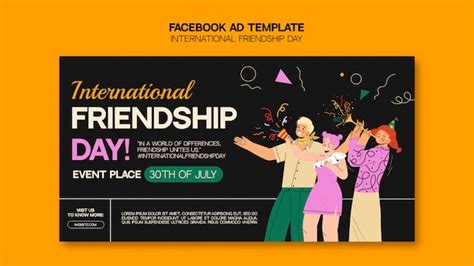 Premium PSD | Friendship day celebration facebook template