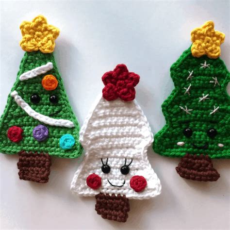 Crochet Christmas Tree appliques - Natalina Craft | Crochet christmas ...