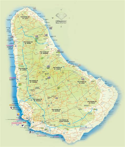 Barbados Map of the Island