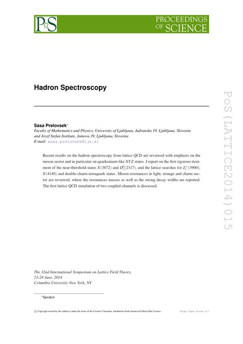 (PDF) Hadron Spectroscopy