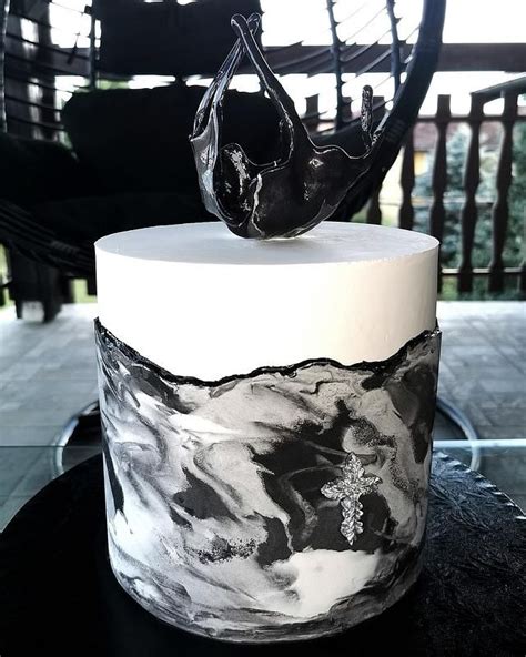 Black&white marble elegance | Elegant birthday cakes, Cake designs birthday, Birthday cakes for men