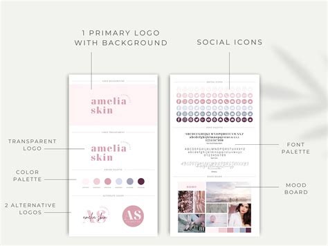 Beauty Logo Template Canva Beauty Branding Kit Skin Care - Etsy