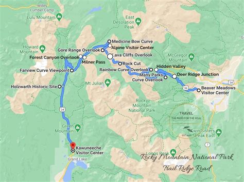 Trail Ridge Road Map | Rocky Mountain National Park | Travel The Food ...