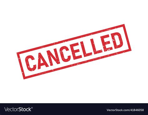 Grunge red cancelled word rubber stamp cancel Vector Image