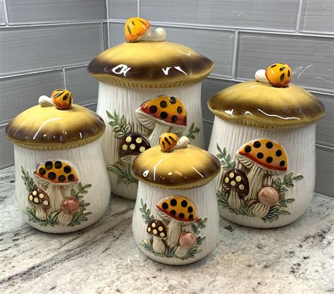 Vintage mushroom ceramic canister set - agrohort.ipb.ac.id