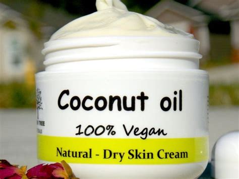 100% vegan & Natural Coconut oil Face Moisturizer - dry Skin Cream. Made with Hypoallergen ...