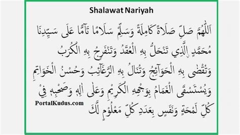 Sholawat Nariyah dan Artinya Lengkap Bahasa Arab dan Latinnya - Portal ...