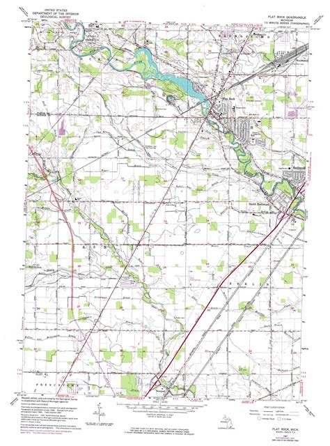 Flat Rock topographic map 1:24,000 scale, Michigan