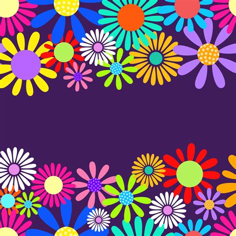 Sixties Daisy Flower Power Border 7510363 Vector Art at Vecteezy