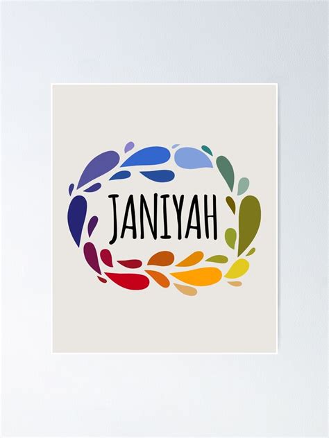 "Janiyah Name Cute Colorful Gift Named Janiyah" Poster for Sale by ...