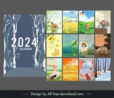 2024 calendar templates vectors free download 39,599 editable .ai .eps .svg .cdr files