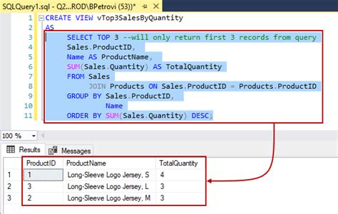 CREATE VIEW SQL: Modifying views in SQL Server