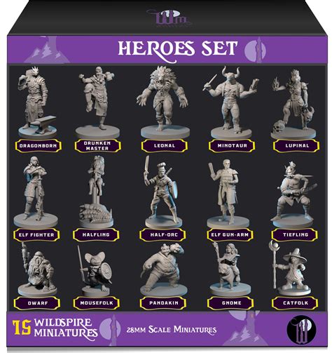 Buy 15 Hero Character & NPC Miniatures for DND Miniatures D&D Miniatures & Dungeon and Dragons ...