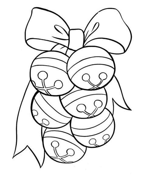 A Lovely Santa Clauss Sleigh Bells Ornament On Christmas Coloring Page : Coloring Sky