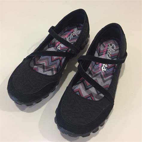 Skechers Flex Memory Foam Black Mary Janes Size 8 U, Women's Fashion ...