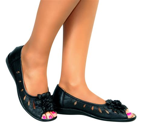 Ladies Flower Flat Comfort Sandals Casual Evening Wide Fit Peep Toe Low Wedge