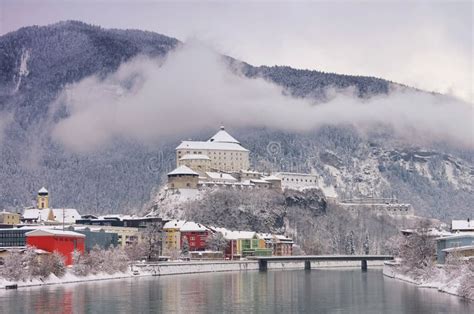 Kufstein Old Town On Inn River, Alps Mountains, Austria Stock Photo ...