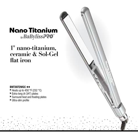 Babyliss Nano Titanium Sol Gel Ultra Thin Flat Iron / Hair Straightener (1" inch) - NEW 2017 Model