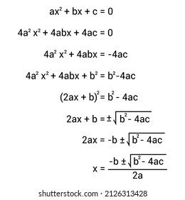 Proof Quadratic Formula Mathematics Stock Vector (Royalty Free) 2126313428 | Shutterstock