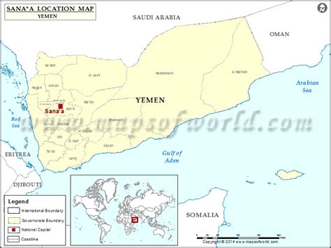 Where is Sana'a | Location of Sana'a in Yemen Map