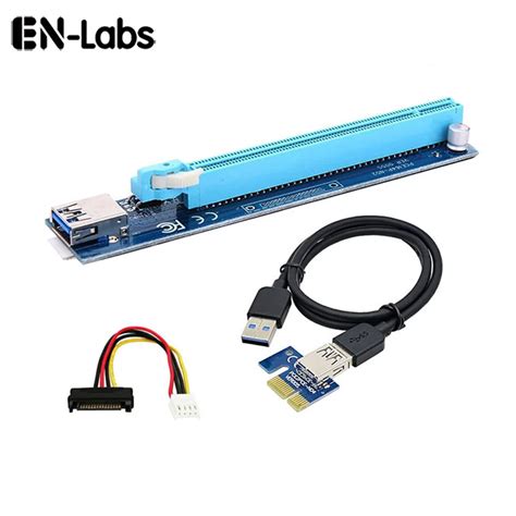 En Labs Low Profile Mining PCIe 1x to 16x PCI Express Extender Rise Card,USB 3.0 PCI e Extension ...