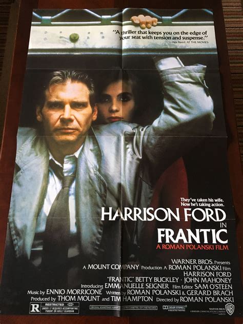 Movie Poster Frantic Directed by Roman Polanski With Harrison - Etsy