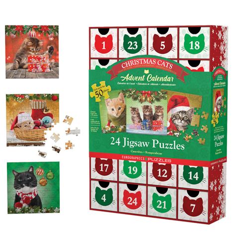 Christmas Cats Advent Calendar (24 50-piece Jigsaw Puzzles) | EuroGraphics