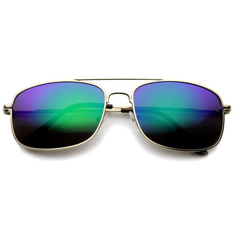 sunglass.la - sunglassLA - Classic Metal Crossbar Colored Mirror Square ...